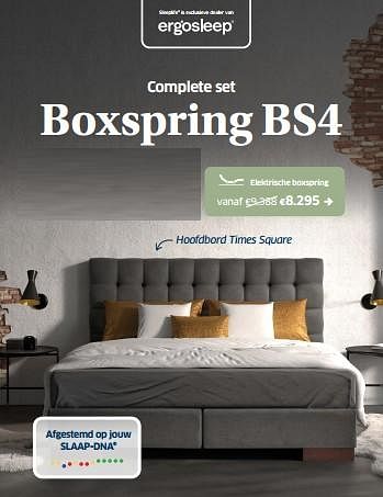 Promotions Boxspring bs4 elektrische - Ergosleep - Valide de 04/04/2024 à 04/05/2024 chez Sleeplife