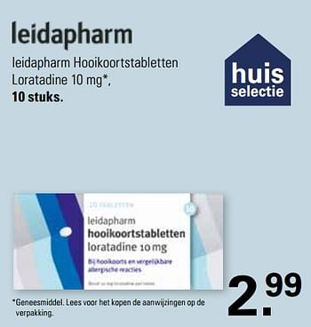 Promoties Leidapharm hooikoortstabletten loratadine 10 mg - Leidapharm - Geldig van 03/04/2024 tot 20/04/2024 bij De Online Drogist