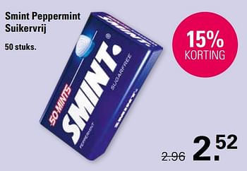 Promotions Smint peppermint suikervrij - Smint - Valide de 03/04/2024 à 20/04/2024 chez De Online Drogist