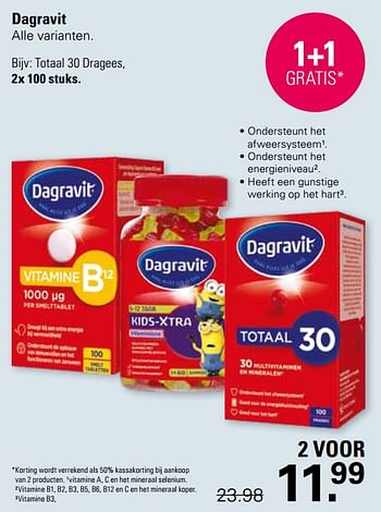 Promotions Totaal 30 dragees - Dagravit - Valide de 03/04/2024 à 20/04/2024 chez De Online Drogist