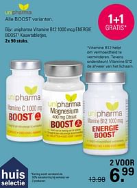 Unipharma vitamine b12 1000 mcg energie boost kauwtabletjes-Unipharma