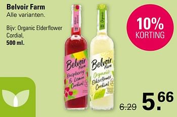 Promotions Organic elderflower cordial - Belvoir - Valide de 03/04/2024 à 20/04/2024 chez De Online Drogist