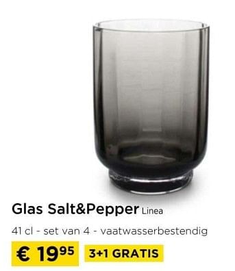 Promotions Glas salt+pepper tinea - Salt & Pepper - Valide de 01/04/2024 à 30/04/2024 chez Molecule