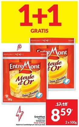 Promoties Entremont meule d`or geraspte kaas - Entre Mont - Geldig van 09/04/2024 tot 14/04/2024 bij Intermarche