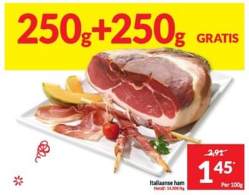 Promoties Italiaanse ham - Huismerk - Intermarche - Geldig van 09/04/2024 tot 14/04/2024 bij Intermarche