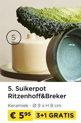 Promotions Suikerpot ritzenhoff+breker - Ritzenhoff & Breker - Valide de 01/04/2024 à 30/04/2024 chez Molecule