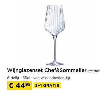 Promotions Wijnglazenset chef+sommelier symetrie - Chef & Sommelier - Valide de 01/04/2024 à 30/04/2024 chez Molecule