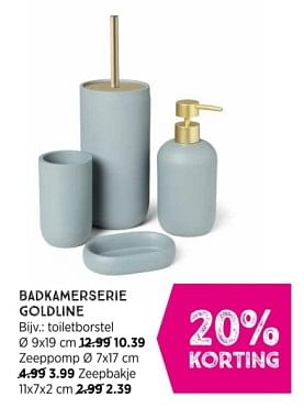 Promotions Badkamerserie goldline toiletborstel - Huismerk - Xenos - Valide de 07/04/2024 à 20/04/2024 chez Xenos