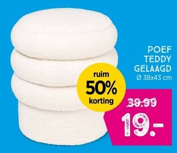 Promoties Poef teddy gelaagd - Huismerk - Xenos - Geldig van 07/04/2024 tot 20/04/2024 bij Xenos