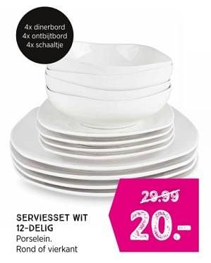 Promotions Serviesset wit 12-delig - Huismerk - Xenos - Valide de 07/04/2024 à 20/04/2024 chez Xenos