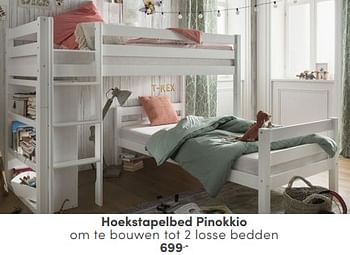 Promotions Hoekstapelbed pinokkio - Produit Maison - Baby & Tiener Megastore - Valide de 06/04/2024 à 20/04/2024 chez Baby & Tiener Megastore