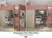 Hoogslaper flow eiken roze-Huismerk - Baby & Tiener Megastore