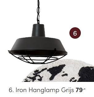 Promoties Iron hanglamp grijs - Huismerk - Baby & Tiener Megastore - Geldig van 06/04/2024 tot 20/04/2024 bij Baby & Tiener Megastore
