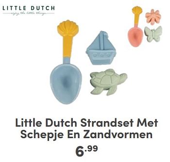 Promotions Little dutch strandset met schepje en zandvormen - Little Dutch - Valide de 06/04/2024 à 20/04/2024 chez Baby & Tiener Megastore