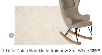 Promoties Little dutch vloerkleed rainbow soft white - Little Dutch - Geldig van 06/04/2024 tot 20/04/2024 bij Baby & Tiener Megastore