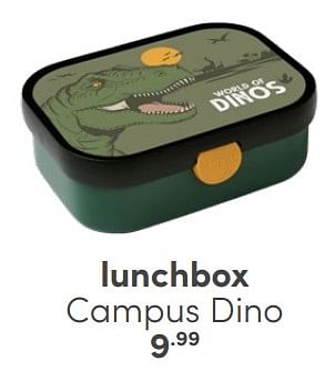 Promoties Lunchbox campus dino - Huismerk - Baby & Tiener Megastore - Geldig van 06/04/2024 tot 20/04/2024 bij Baby & Tiener Megastore
