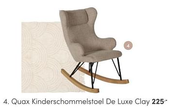 Promotions Quax kinderschommelstoel de luxe clay - Quax - Valide de 06/04/2024 à 20/04/2024 chez Baby & Tiener Megastore