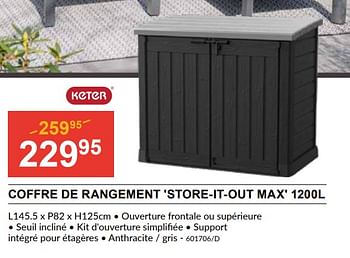 Promoties Coffre de rangement store it out max - Keter - Geldig van 28/03/2024 tot 14/04/2024 bij HandyHome