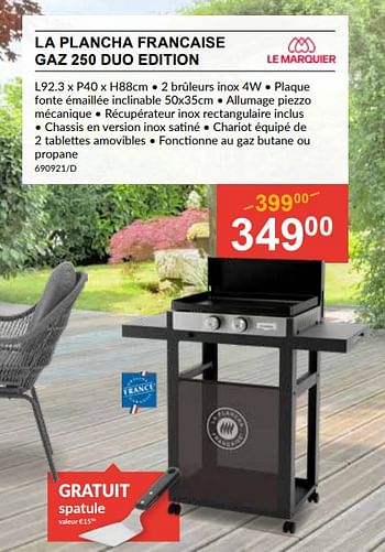 Promoties La plancha francaise gaz 250 duo edition - Le Marquier - Geldig van 28/03/2024 tot 14/04/2024 bij HandyHome