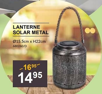 Promoties Lanterne solar metal - Huismerk - HandyHome - Geldig van 28/03/2024 tot 14/04/2024 bij HandyHome