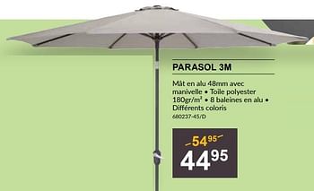 Promoties Parasol 3m - Huismerk - HandyHome - Geldig van 28/03/2024 tot 14/04/2024 bij HandyHome