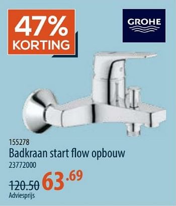 Promotions Badkraan start flow opbouw - Grohe - Valide de 28/03/2024 à 24/04/2024 chez Cevo Market