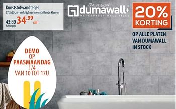 Promotions Kunststofwandtegel - Dumawall - Valide de 28/03/2024 à 24/04/2024 chez Cevo Market