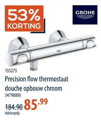 Promoties Precision flow thermostaat douche opbouw chroom - Grohe - Geldig van 28/03/2024 tot 24/04/2024 bij Cevo Market