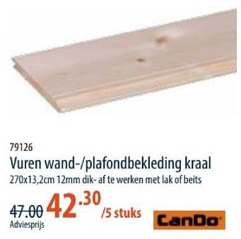 Promotions Vuren wand plafondbekleding kraal - CanDo - Valide de 28/03/2024 à 24/04/2024 chez Cevo Market