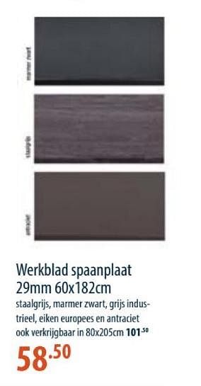 Promotions Werkblad spaanplaat - Produit maison - Cevo - Valide de 28/03/2024 à 24/04/2024 chez Cevo Market