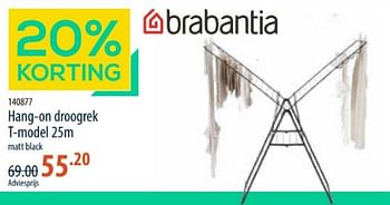Promotions Hang on droogrek t model - Brabantia - Valide de 28/03/2024 à 24/04/2024 chez Cevo Market