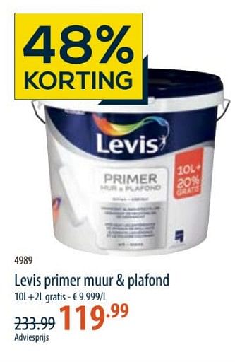 Promoties Levis primer muur + plafond - Levis - Geldig van 28/03/2024 tot 24/04/2024 bij Cevo Market