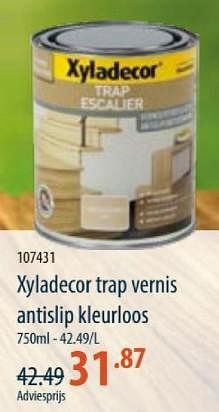 Promoties Xyladecor trap vernis antislip kleurloos - Xyladecor - Geldig van 28/03/2024 tot 24/04/2024 bij Cevo Market
