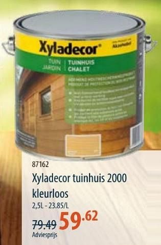 Promotions Xyladecor tuinhuis 2000 kleurloos - Xyladecor - Valide de 28/03/2024 à 24/04/2024 chez Cevo Market