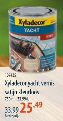 Promoties Xyladecor yacht vernis atijn kleurloos - Xyladecor - Geldig van 28/03/2024 tot 24/04/2024 bij Cevo Market