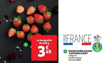 Promoties Fraises filière auchan cultivons le bon - Huismerk - Auchan - Geldig van 09/04/2024 tot 14/04/2024 bij Auchan