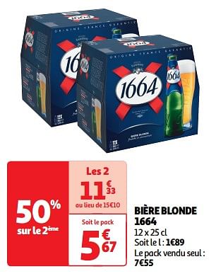 Promoties Bière blonde 1664 - Kronenbourg - Geldig van 09/04/2024 tot 14/04/2024 bij Auchan
