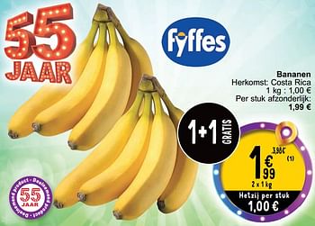 Promoties Bananen - Fyffes - Geldig van 09/04/2024 tot 15/04/2024 bij Cora