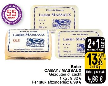 Promoties Boter cabay - massaux - Huismerk - Cora - Geldig van 09/04/2024 tot 15/04/2024 bij Cora