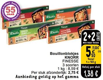 Promoties Bouillonblokjes knorr finesse - Knorr - Geldig van 09/04/2024 tot 15/04/2024 bij Cora