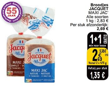 Promoties Broodjes jacquet maxi jac’ - Jacquet - Geldig van 09/04/2024 tot 15/04/2024 bij Cora