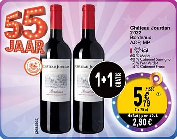 Promoties Château jourdan 2022 bordeaux - Rode wijnen - Geldig van 09/04/2024 tot 15/04/2024 bij Cora