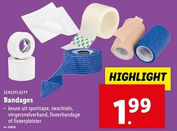 Promoties Bandages - Sensiplast - Geldig van 10/04/2024 tot 16/04/2024 bij Lidl