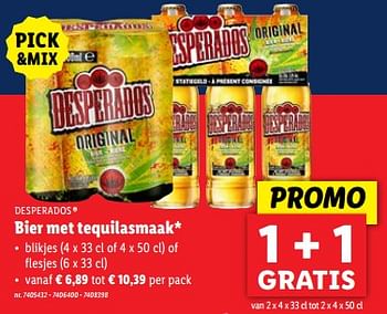 Promotions Bier met tequilasmaak - Desperados - Valide de 10/04/2024 à 16/04/2024 chez Lidl