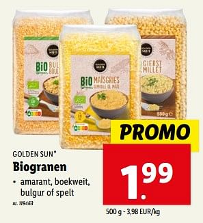 Promotions Biogranen - Golden Sun - Valide de 10/04/2024 à 16/04/2024 chez Lidl
