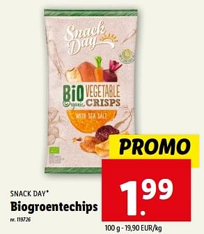 Promotions Biogroentechips - Snack Day - Valide de 10/04/2024 à 16/04/2024 chez Lidl