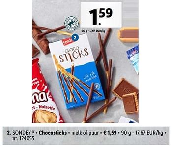 Promotions Chocosticks - Sondey - Valide de 10/04/2024 à 16/04/2024 chez Lidl