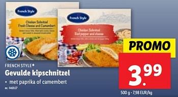 Promotions Gevulde kipschnitzel - French Style - Valide de 10/04/2024 à 16/04/2024 chez Lidl
