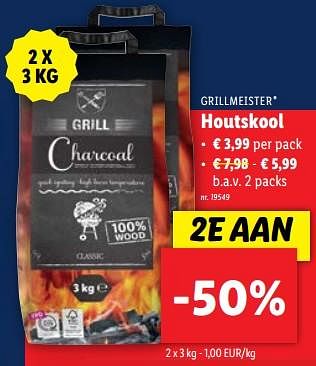 Promoties Houtskool - Grill Meister - Geldig van 10/04/2024 tot 16/04/2024 bij Lidl