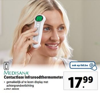 Promoties Medisana contactloze infraroodthermometer - Medisana - Geldig van 10/04/2024 tot 16/04/2024 bij Lidl